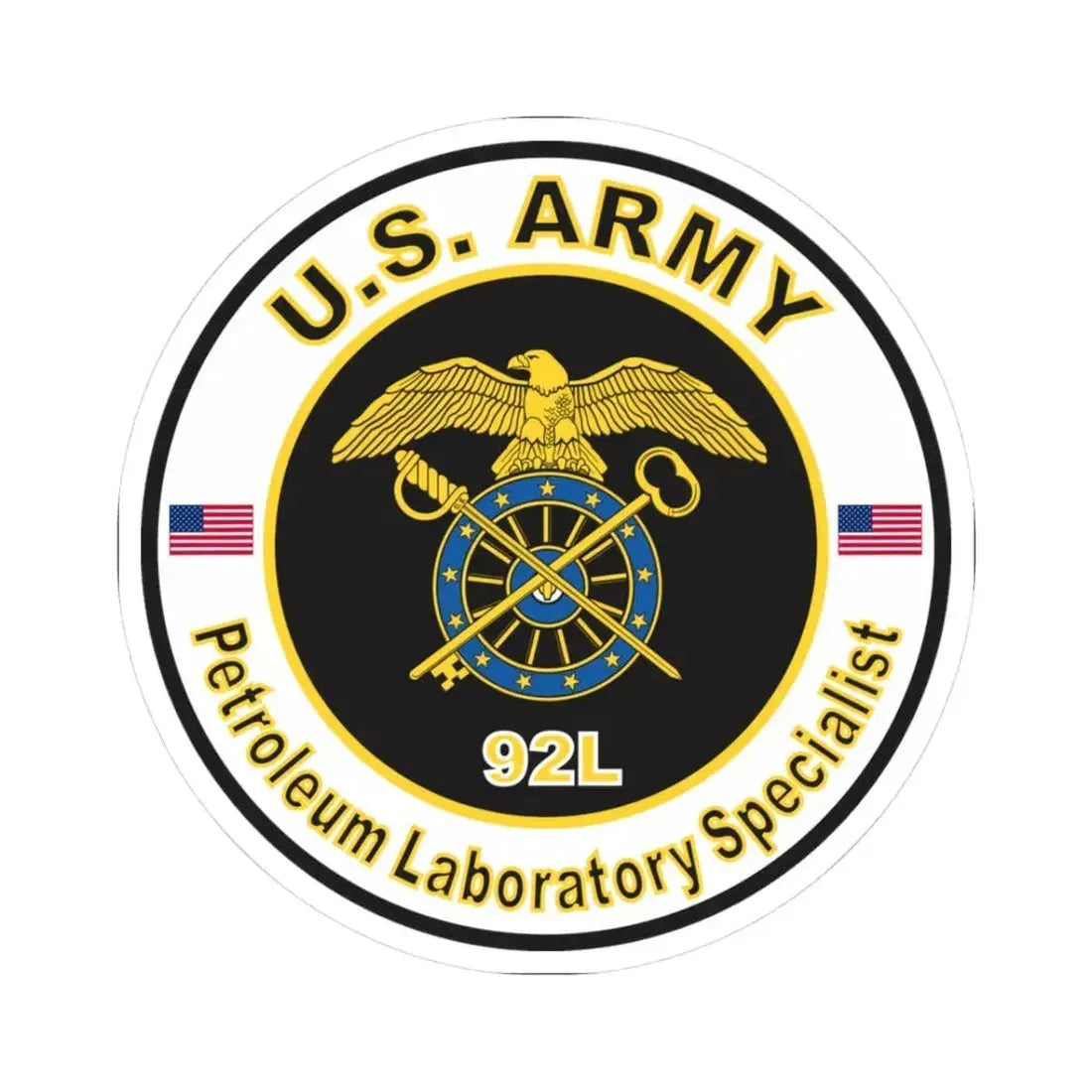 MOS 92L Petroleum Laboratory Specialist (U.S. Army) STICKER Vinyl Kiss-Cut Decal 3 Inch White - The Sticker Space