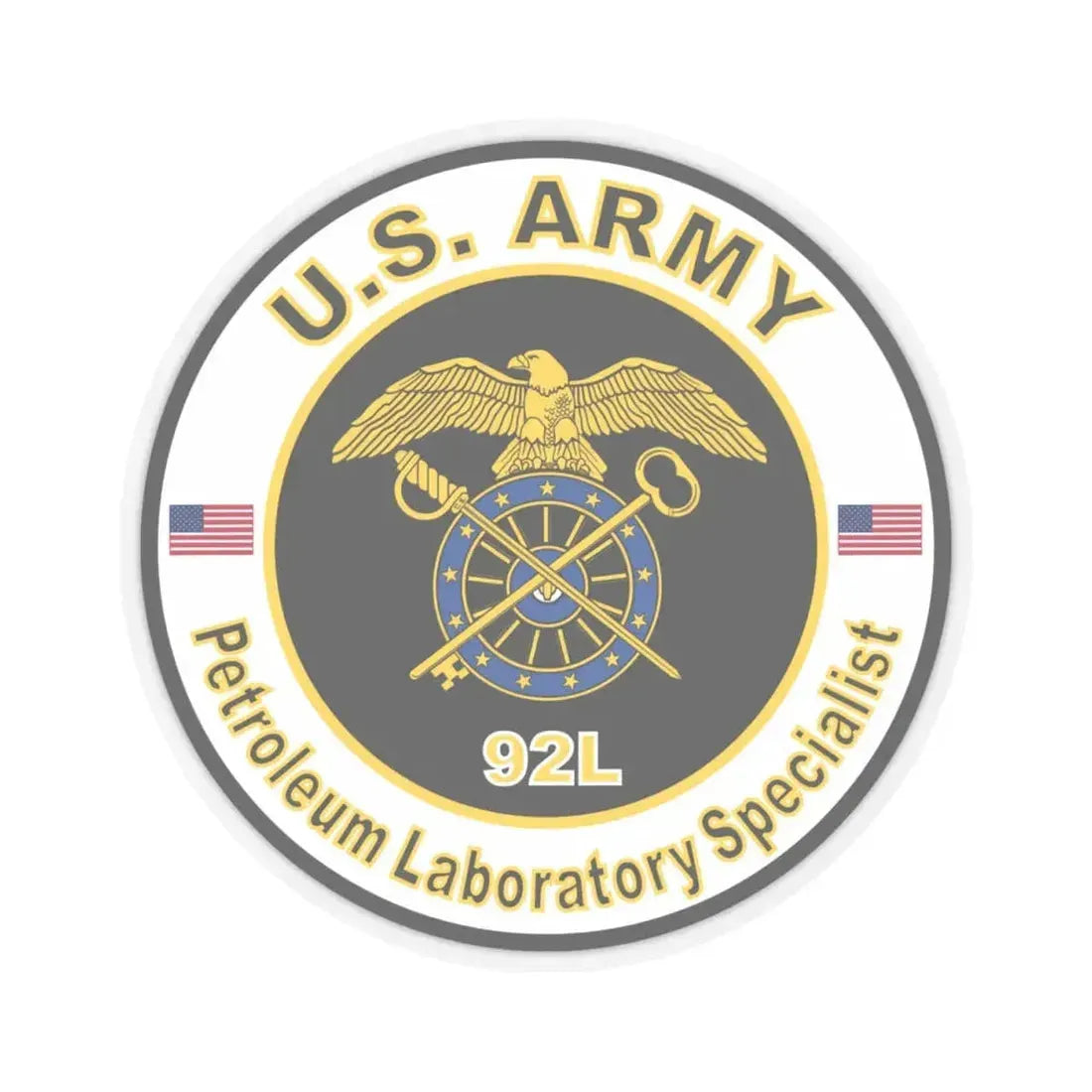 MOS 92L Petroleum Laboratory Specialist (U.S. Army) STICKER Vinyl Kiss-Cut Decal 4 Inch Transparent - The Sticker Space