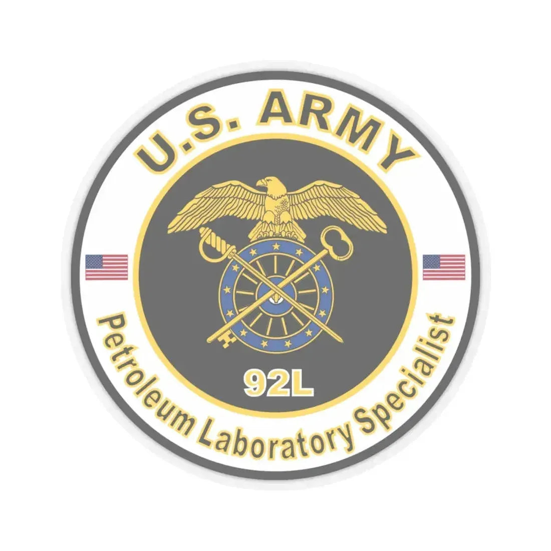 MOS 92L Petroleum Laboratory Specialist (U.S. Army) STICKER Vinyl Kiss-Cut Decal 6 Inch Transparent - The Sticker Space