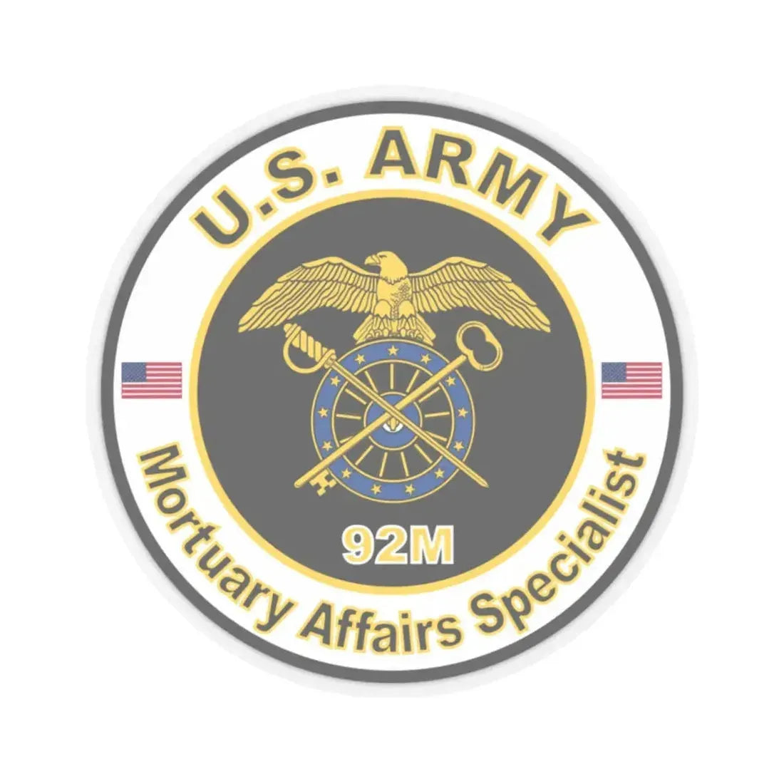 MOS 92M Mortuary Affairs Specialist (U.S. Army) STICKER Vinyl Kiss-Cut Decal 2 Inch Transparent - The Sticker Space
