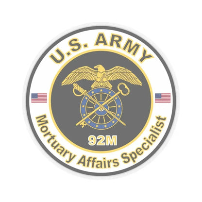 MOS 92M Mortuary Affairs Specialist (U.S. Army) STICKER Vinyl Kiss-Cut Decal 4 Inch Transparent - The Sticker Space