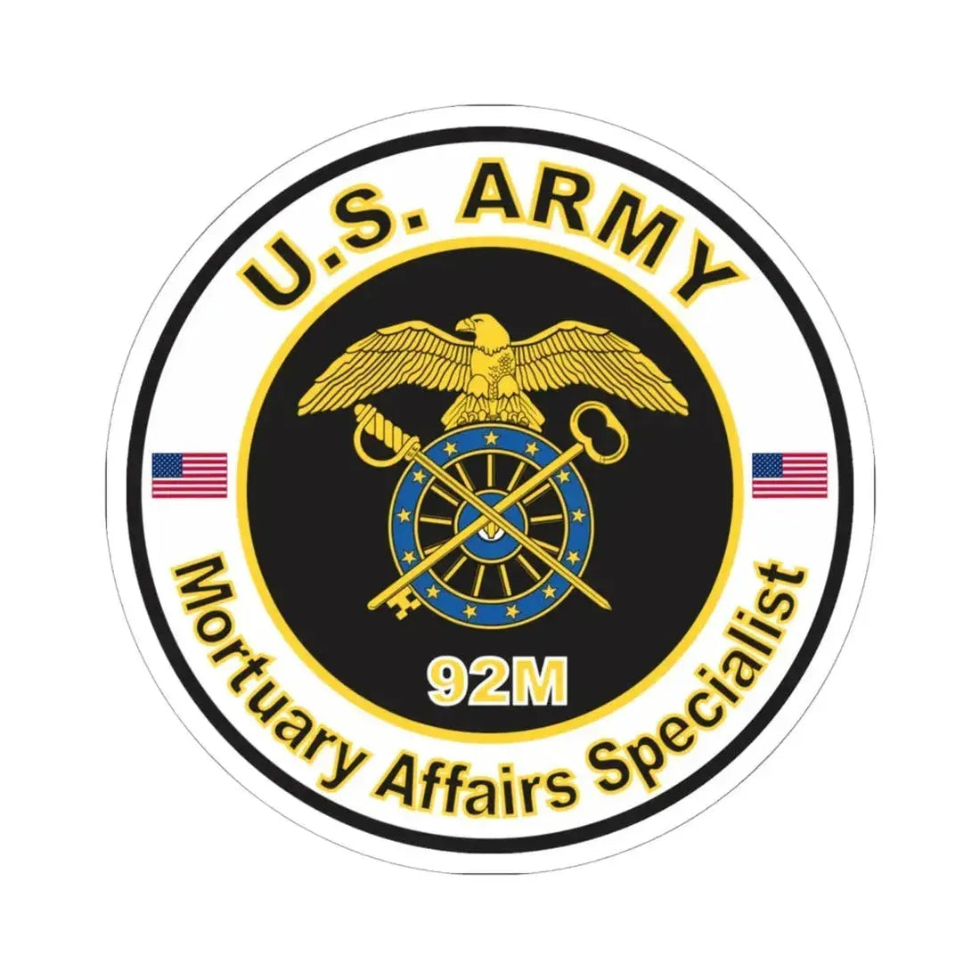 MOS 92M Mortuary Affairs Specialist (U.S. Army) STICKER Vinyl Kiss-Cut Decal 6 Inch White - The Sticker Space