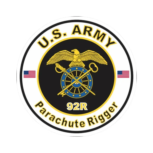 MOS 92R Parachute Rigger (U.S. Army) STICKER Vinyl Kiss-Cut Decal 2 Inch White - The Sticker Space