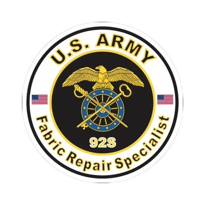 MOS 92S Fabric Repair Specialist (U.S. Army) STICKER Vinyl Kiss-Cut Decal 3 Inch White - The Sticker Space