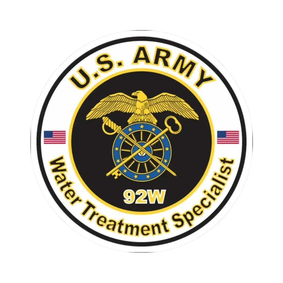 MOS 92W Water Treatment Specialist (U.S. Army) STICKER Vinyl Kiss-Cut Decal 2 Inch White - The Sticker Space