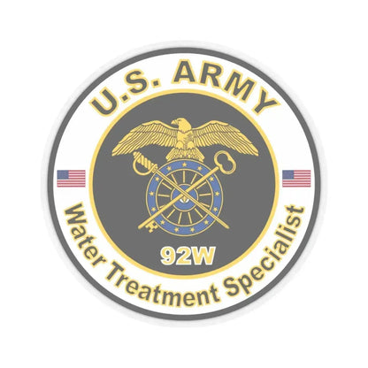 MOS 92W Water Treatment Specialist (U.S. Army) STICKER Vinyl Kiss-Cut Decal 3 Inch Transparent - The Sticker Space