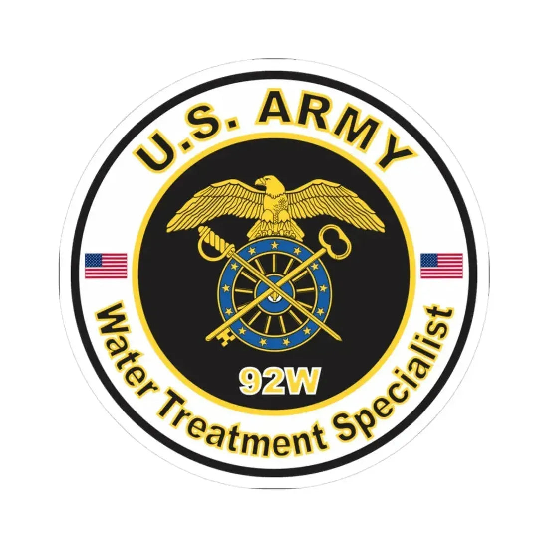 MOS 92W Water Treatment Specialist (U.S. Army) STICKER Vinyl Kiss-Cut Decal 3 Inch White - The Sticker Space