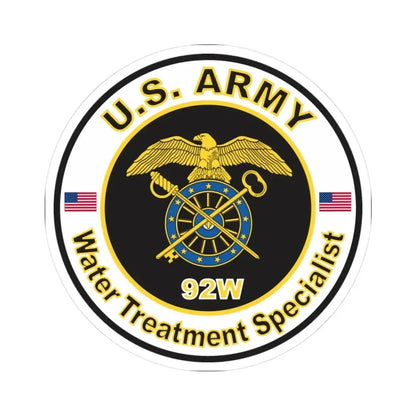 MOS 92W Water Treatment Specialist (U.S. Army) STICKER Vinyl Kiss-Cut Decal 3 Inch White - The Sticker Space
