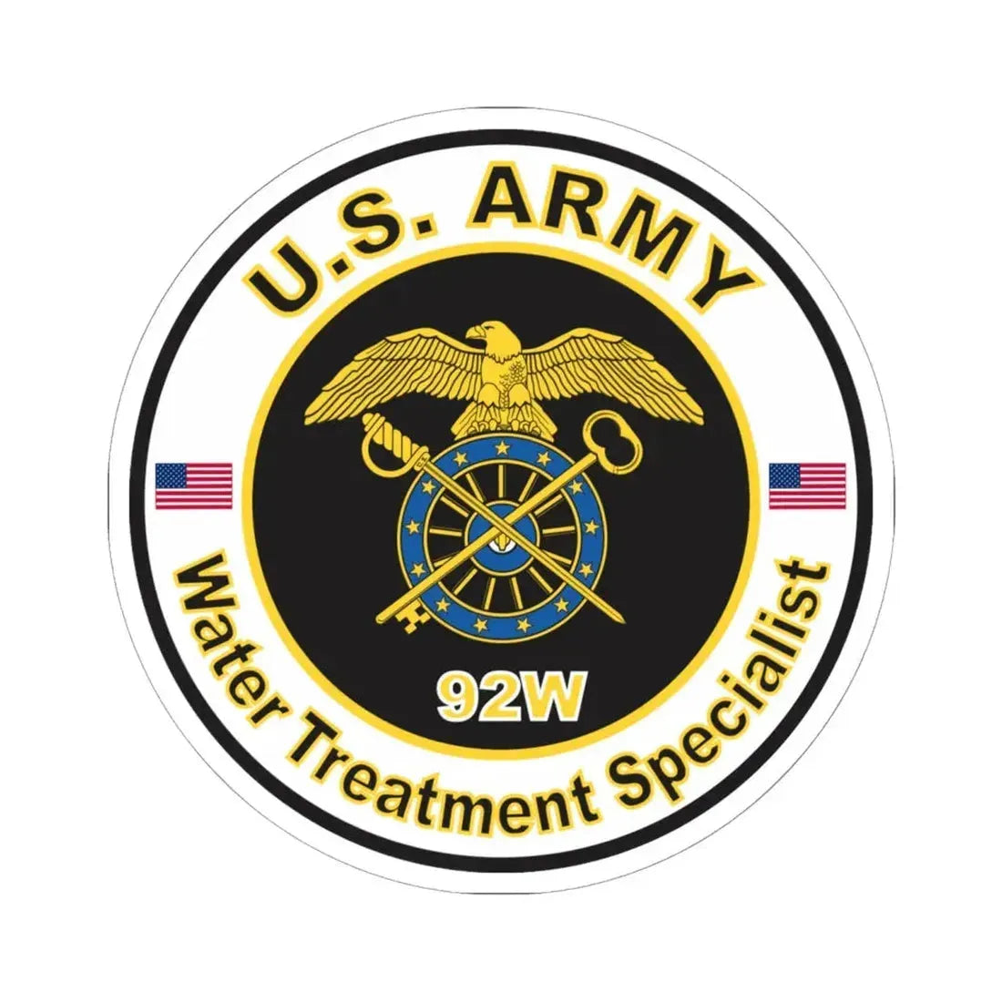 MOS 92W Water Treatment Specialist (U.S. Army) STICKER Vinyl Kiss-Cut Decal 6 Inch White - The Sticker Space