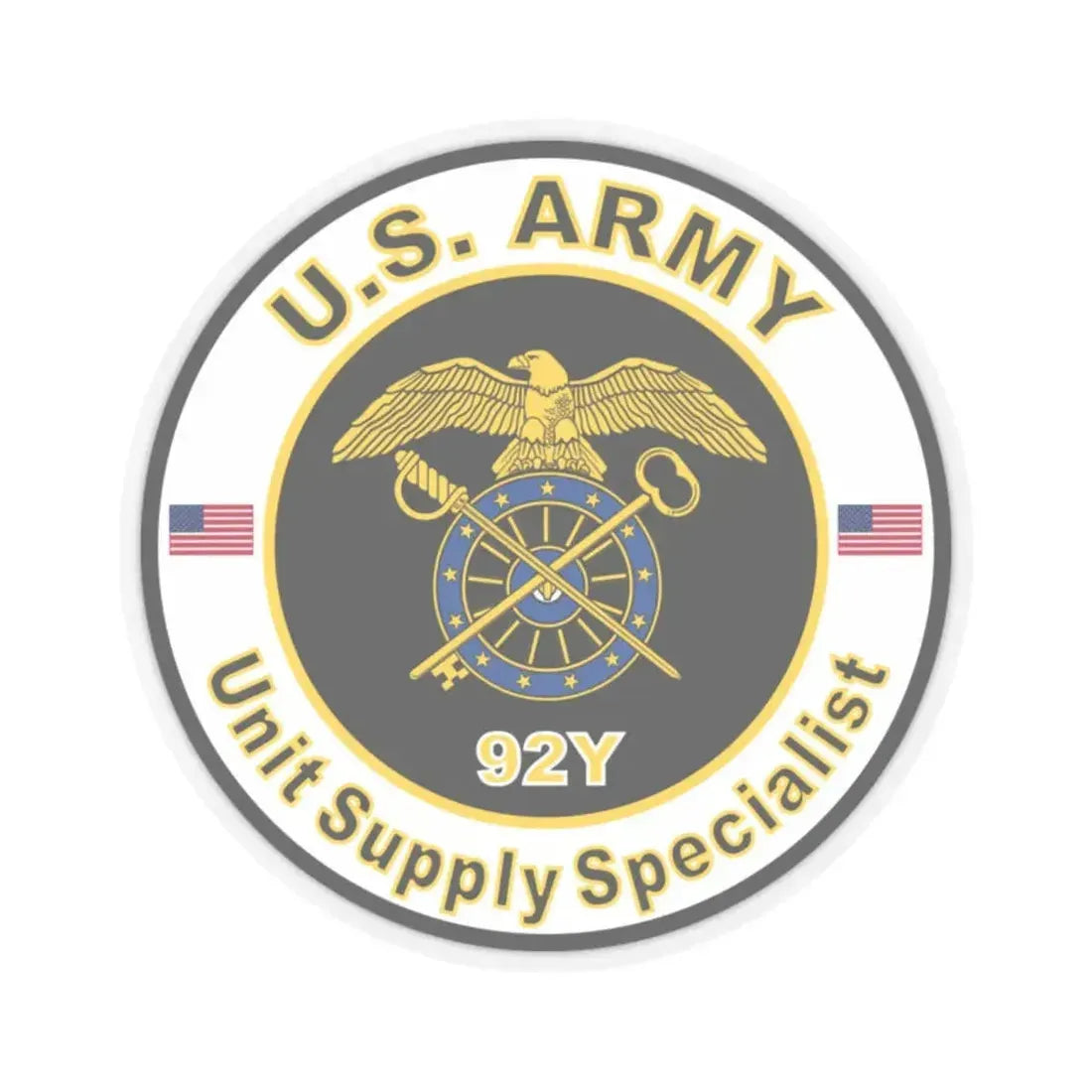 MOS 92Y Unit Supply Specialist (U.S. Army) STICKER Vinyl Kiss-Cut Decal 2 Inch Transparent - The Sticker Space