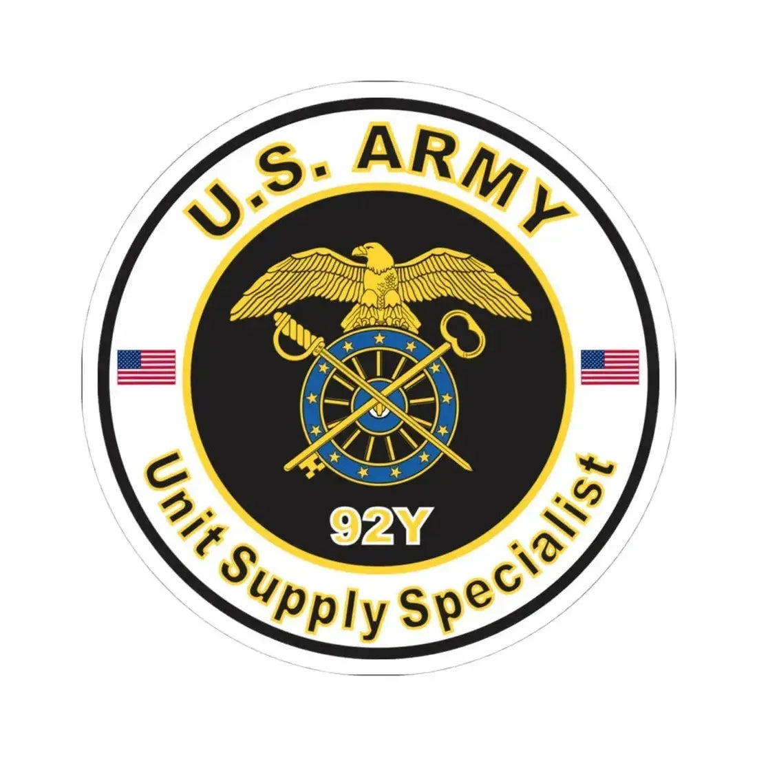 MOS 92Y Unit Supply Specialist (U.S. Army) STICKER Vinyl Kiss-Cut Decal 4 Inch White - The Sticker Space