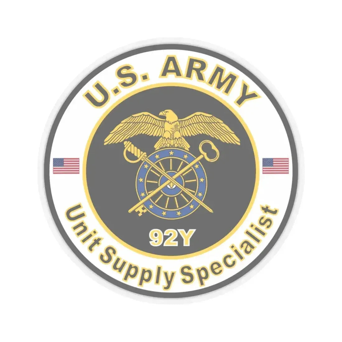 MOS 92Y Unit Supply Specialist (U.S. Army) STICKER Vinyl Kiss-Cut Decal 6 Inch Transparent - The Sticker Space
