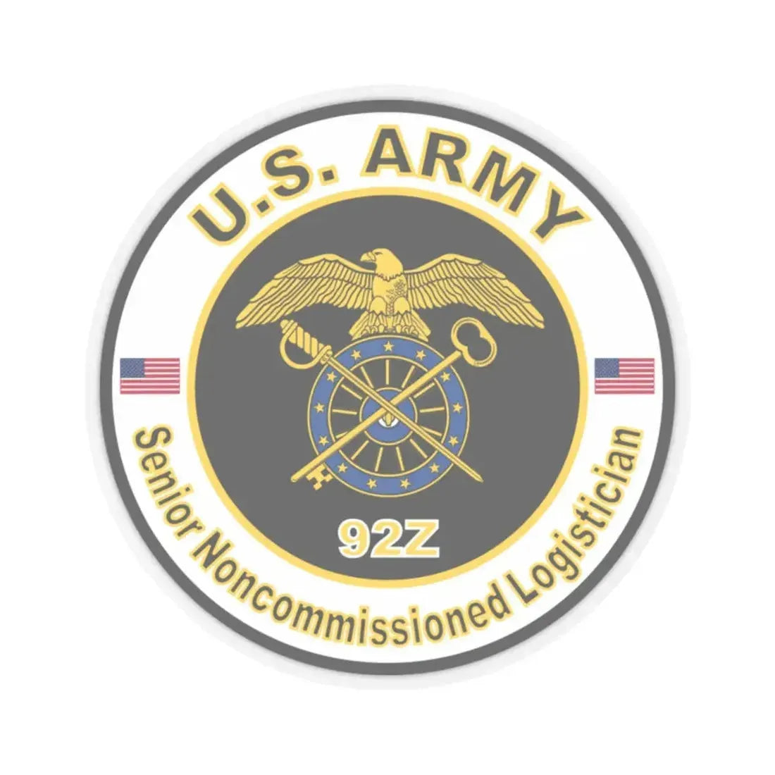 MOS 92Z Senior Noncommissioned Logistician (U.S. Army) STICKER Vinyl Kiss-Cut Decal 2 Inch Transparent - The Sticker Space