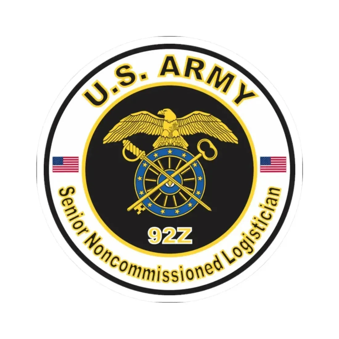 MOS 92Z Senior Noncommissioned Logistician (U.S. Army) STICKER Vinyl Kiss-Cut Decal 2 Inch White - The Sticker Space