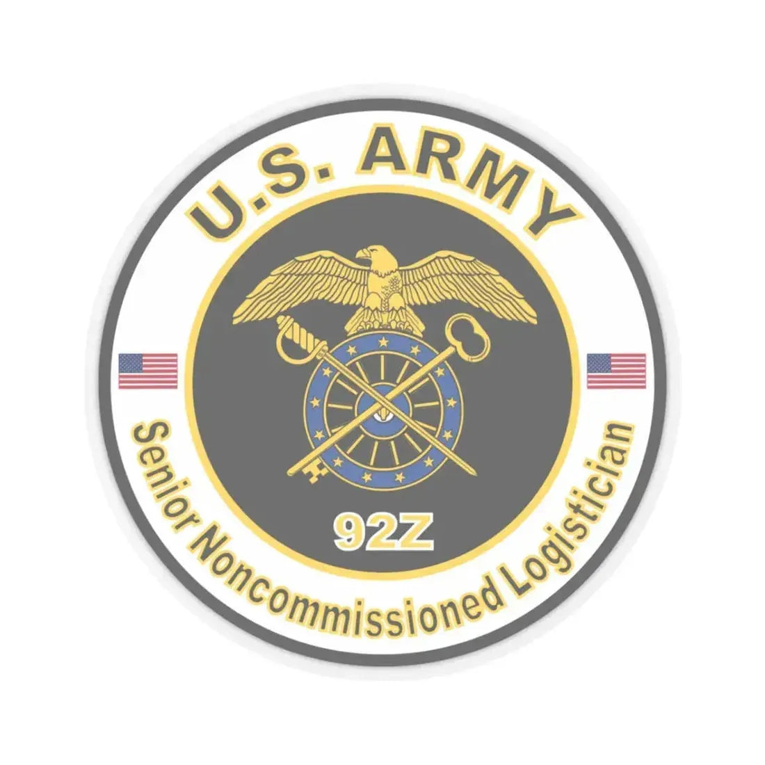 MOS 92Z Senior Noncommissioned Logistician (U.S. Army) STICKER Vinyl Kiss-Cut Decal 3 Inch Transparent - The Sticker Space