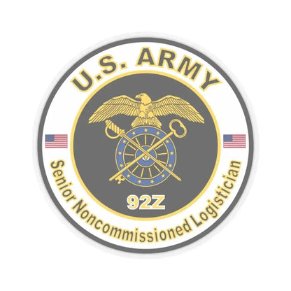 MOS 92Z Senior Noncommissioned Logistician (U.S. Army) STICKER Vinyl Kiss-Cut Decal 3 Inch Transparent - The Sticker Space