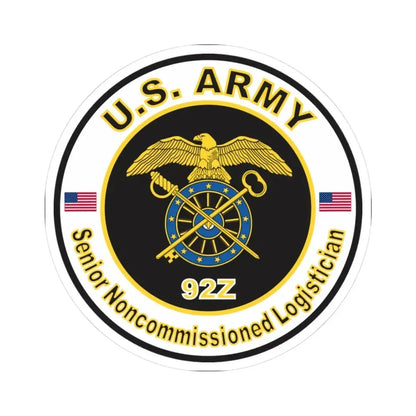 MOS 92Z Senior Noncommissioned Logistician (U.S. Army) STICKER Vinyl Kiss-Cut Decal 3 Inch White - The Sticker Space