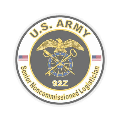 MOS 92Z Senior Noncommissioned Logistician (U.S. Army) STICKER Vinyl Kiss-Cut Decal 4 Inch Transparent - The Sticker Space