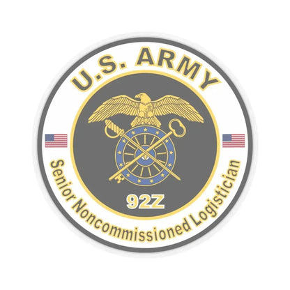 MOS 92Z Senior Noncommissioned Logistician (U.S. Army) STICKER Vinyl Kiss-Cut Decal 6 Inch Transparent - The Sticker Space