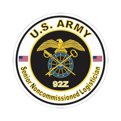MOS 92Z Senior Noncommissioned Logistician (U.S. Army) STICKER Vinyl Kiss-Cut Decal 6 Inch White - The Sticker Space