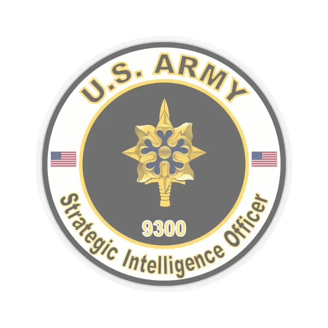 MOS 9300 Strategic Intelligence Officer (U.S. Army) STICKER Vinyl Kiss-Cut Decal 4 Inch Transparent - The Sticker Space