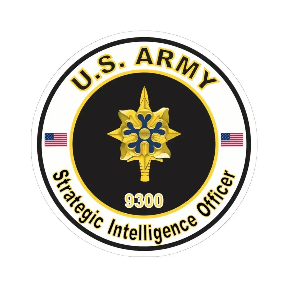 MOS 9300 Strategic Intelligence Officer (U.S. Army) STICKER Vinyl Kiss-Cut Decal 4 Inch White - The Sticker Space
