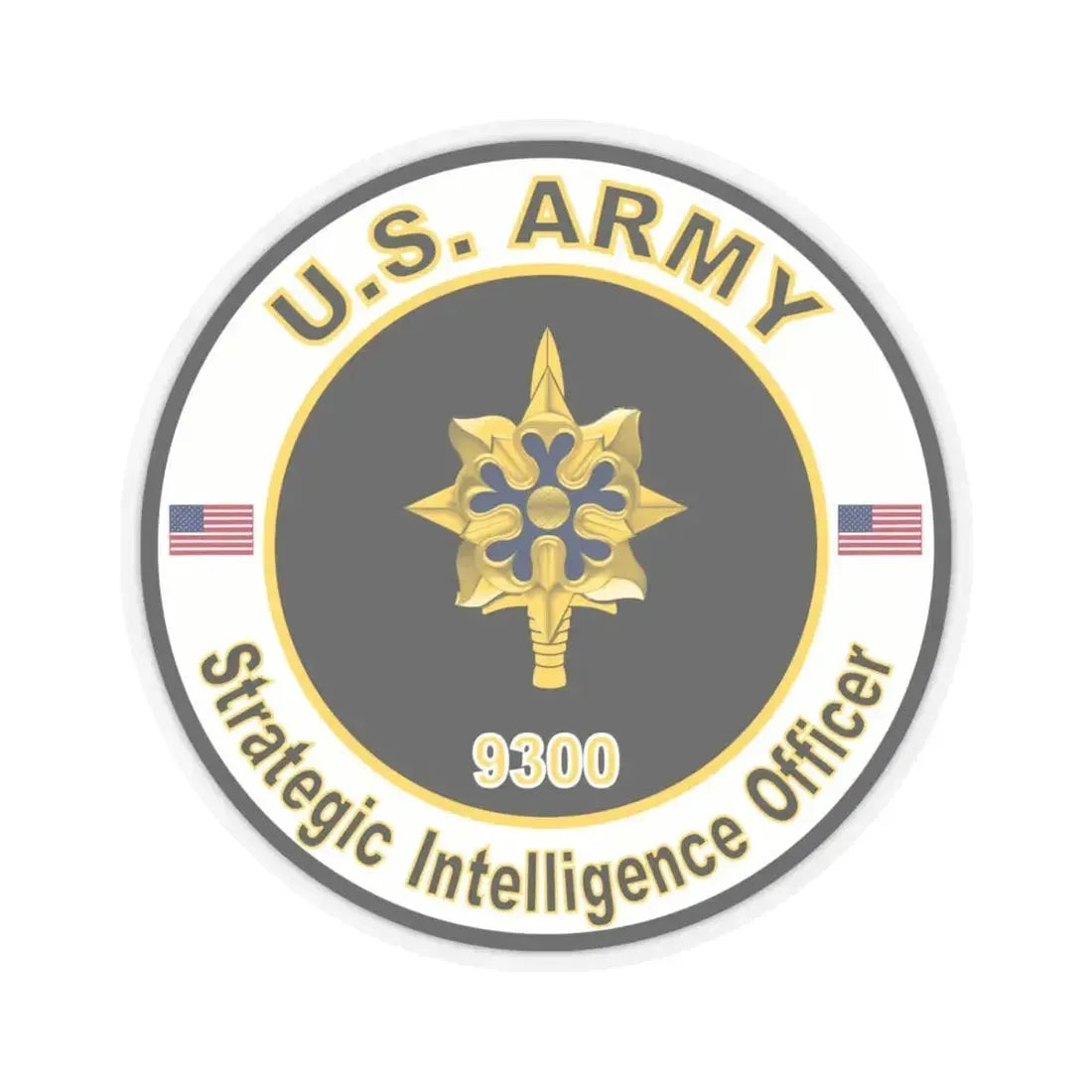 MOS 9300 Strategic Intelligence Officer (U.S. Army) STICKER Vinyl Kiss-Cut Decal 6 Inch Transparent - The Sticker Space