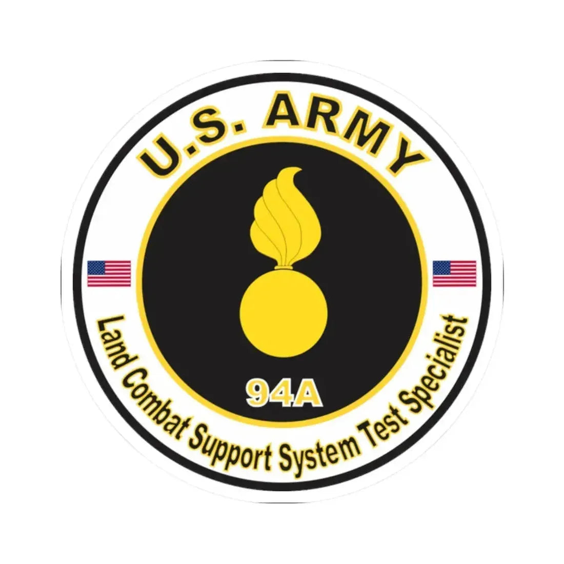 MOS 94A Land Combat Support System Test Specialist (U.S. Army) STICKER Vinyl Kiss-Cut Decal 2 Inch White - The Sticker Space