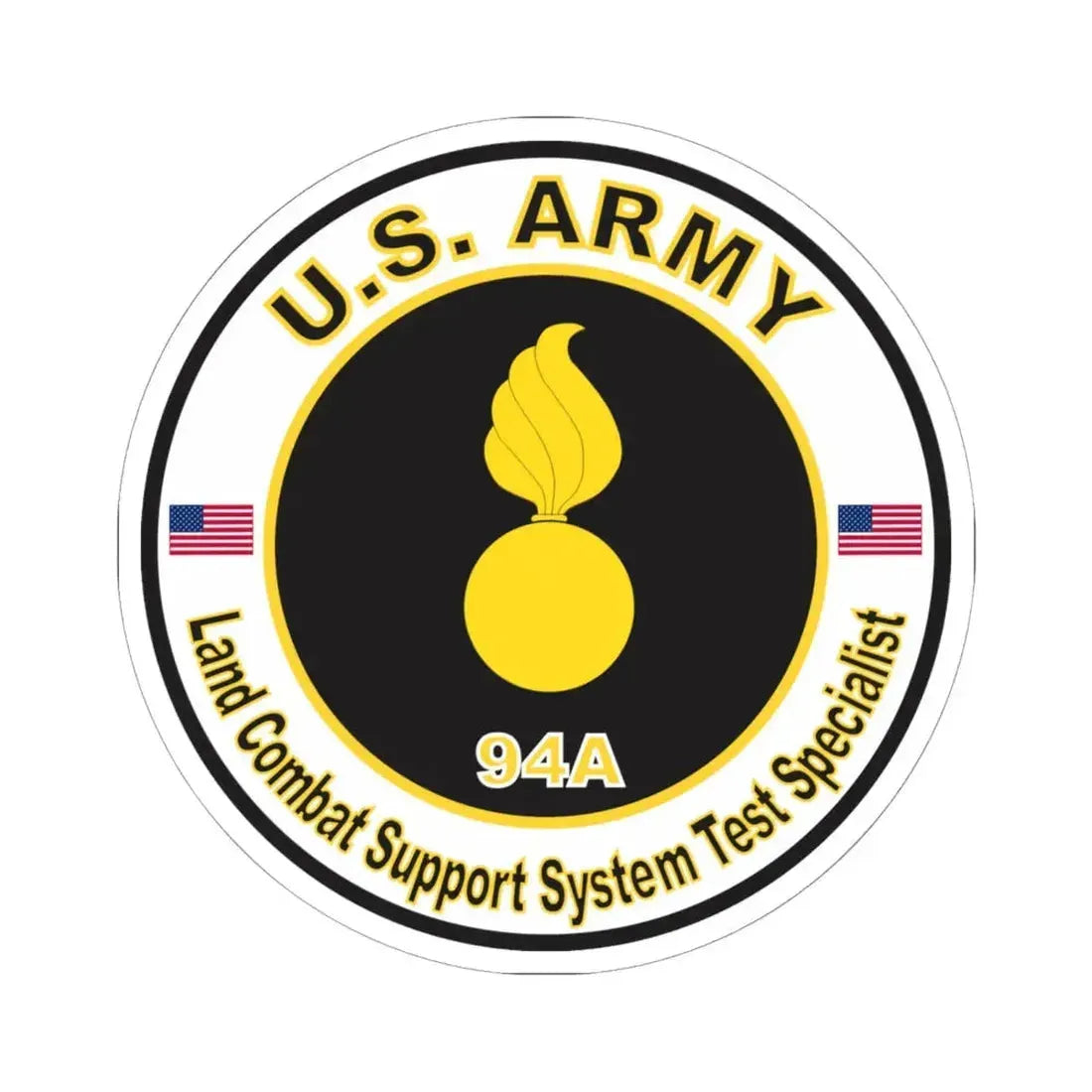 MOS 94A Land Combat Support System Test Specialist (U.S. Army) STICKER Vinyl Kiss-Cut Decal 6 Inch White - The Sticker Space