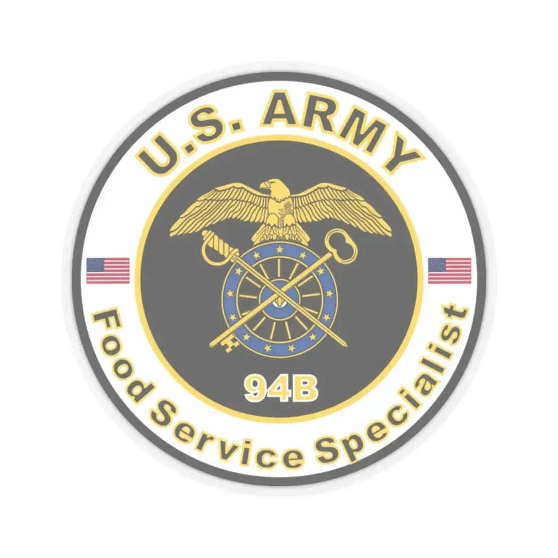 MOS 94B Food Service Specialist (U.S. Army) STICKER Vinyl Kiss-Cut Decal 2 Inch Transparent - The Sticker Space