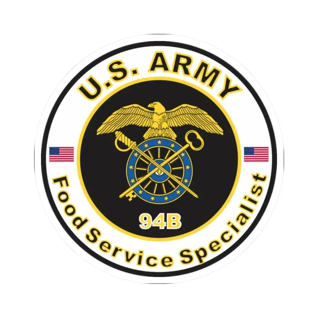 MOS 94B Food Service Specialist (U.S. Army) STICKER Vinyl Kiss-Cut Decal 2 Inch White - The Sticker Space
