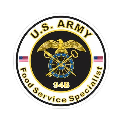 MOS 94B Food Service Specialist (U.S. Army) STICKER Vinyl Kiss-Cut Decal 3 Inch White - The Sticker Space