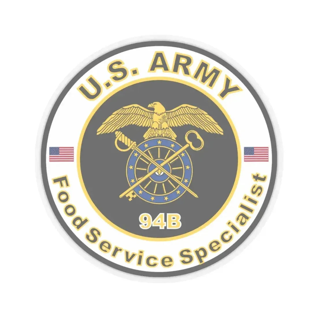 MOS 94B Food Service Specialist (U.S. Army) STICKER Vinyl Kiss-Cut Decal 4 Inch Transparent - The Sticker Space
