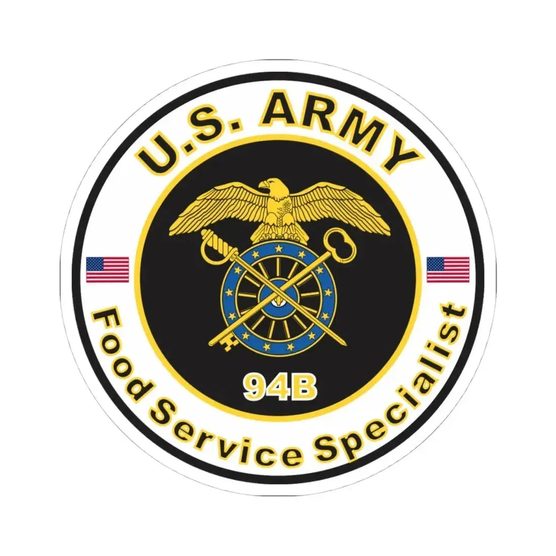 MOS 94B Food Service Specialist (U.S. Army) STICKER Vinyl Kiss-Cut Decal 4 Inch White - The Sticker Space
