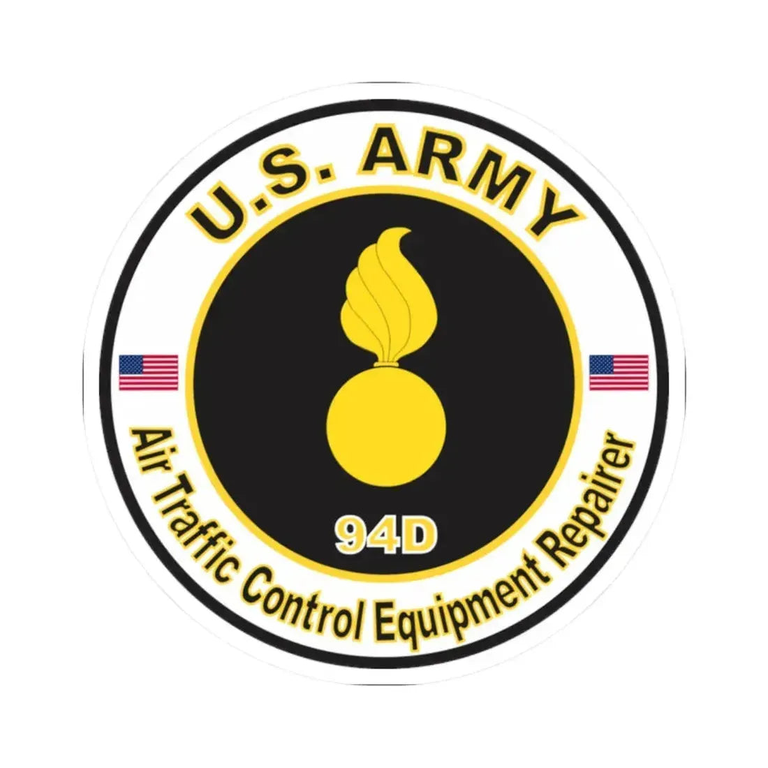 MOS 94D Air Traffic Control Equipment Repairer (U.S. Army) STICKER Vinyl Kiss-Cut Decal 2 Inch White - The Sticker Space