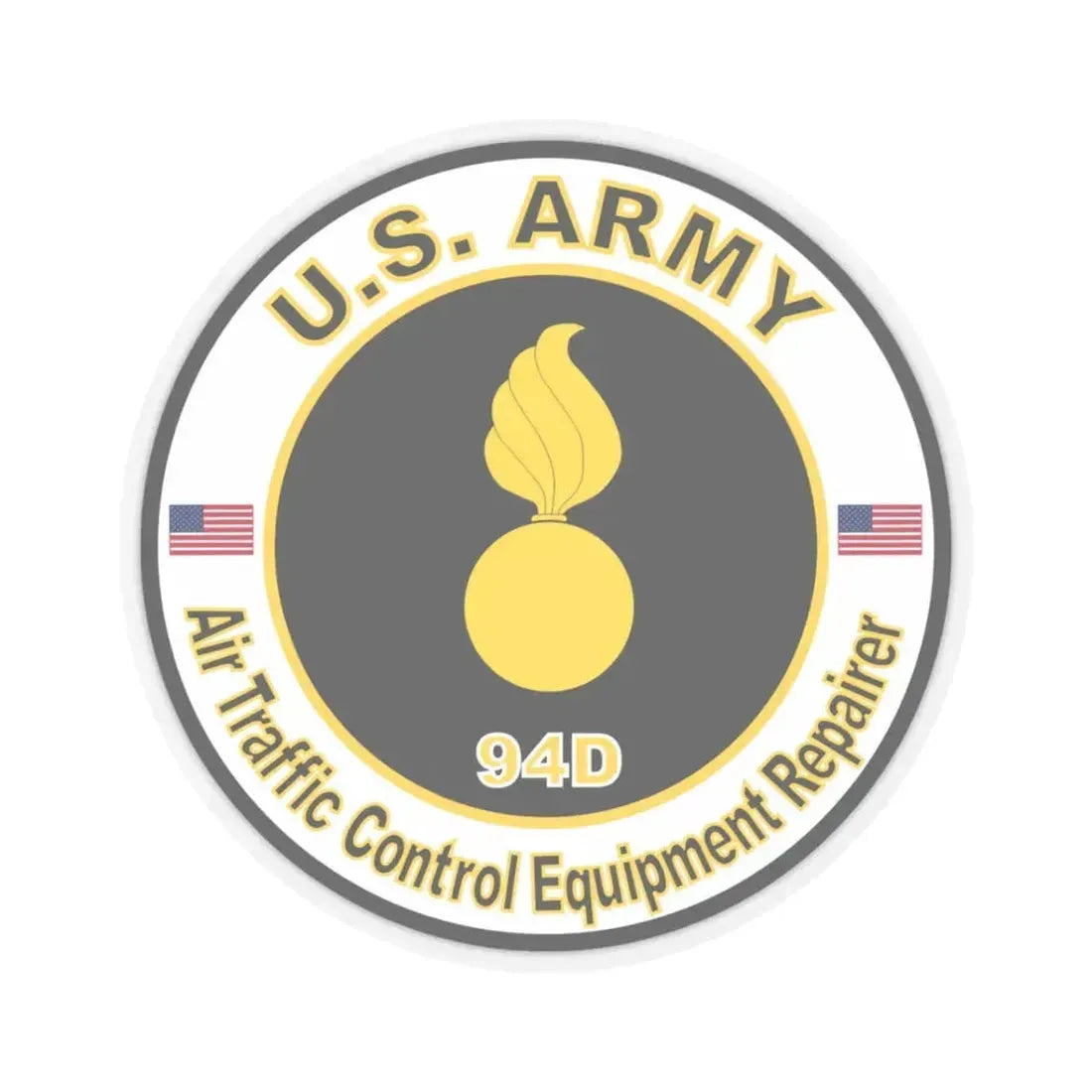 MOS 94D Air Traffic Control Equipment Repairer (U.S. Army) STICKER Vinyl Kiss-Cut Decal 3 Inch Transparent - The Sticker Space