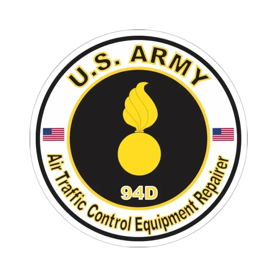 MOS 94D Air Traffic Control Equipment Repairer (U.S. Army) STICKER Vinyl Kiss-Cut Decal 6 Inch White - The Sticker Space