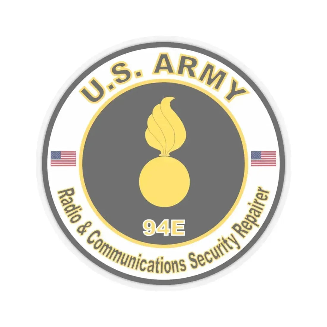 MOS 94E Radio & Communications Security Repairer (U.S. Army) STICKER Vinyl Kiss-Cut Decal 6 Inch Transparent - The Sticker Space