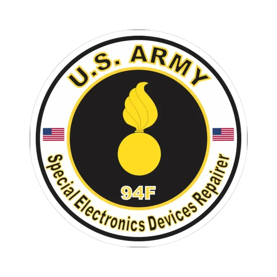 MOS 94F Special Electronics Devices Repairer (U.S. Army) STICKER Vinyl Kiss-Cut Decal 3 Inch White - The Sticker Space