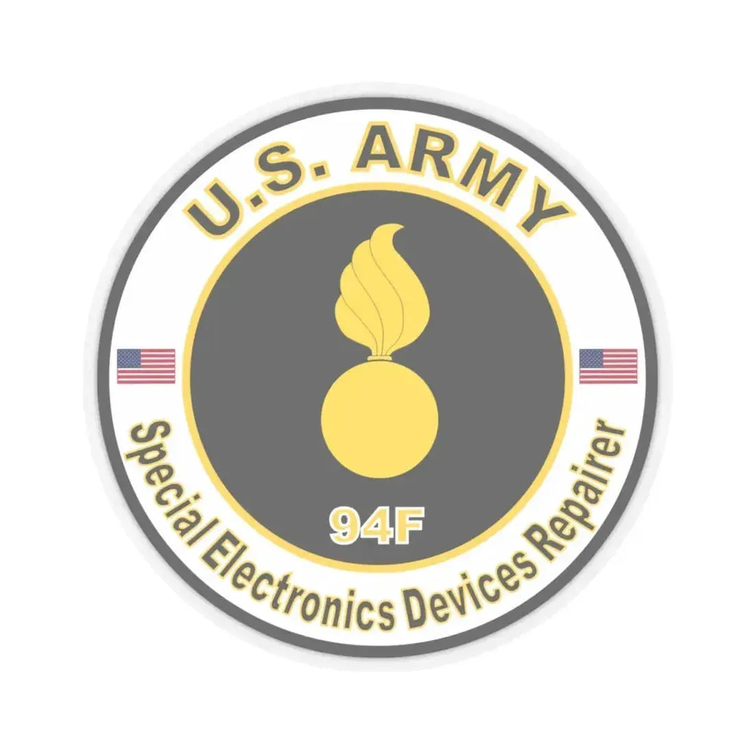 MOS 94F Special Electronics Devices Repairer (U.S. Army) STICKER Vinyl Kiss-Cut Decal 4 Inch Transparent - The Sticker Space