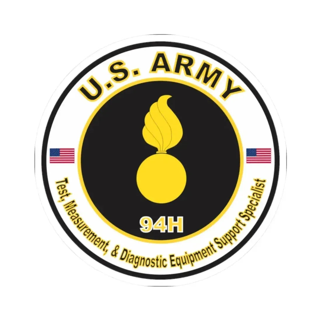 MOS 94H Test, Measurement, and Diagnostic Support Specialist (U.S. Army) STICKER Vinyl Kiss-Cut Decal 2 Inch White - The Sticker Space