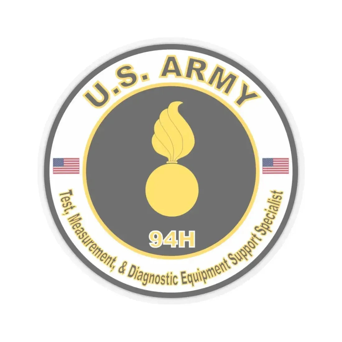 MOS 94H Test, Measurement, and Diagnostic Support Specialist (U.S. Army) STICKER Vinyl Kiss-Cut Decal 3 Inch Transparent - The Sticker Space