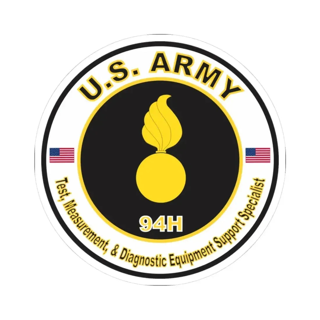 MOS 94H Test, Measurement, and Diagnostic Support Specialist (U.S. Army) STICKER Vinyl Kiss-Cut Decal 3 Inch White - The Sticker Space