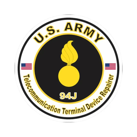 MOS 94J Telecommunications Equipment Repairer (U.S. Army) STICKER Vinyl Kiss-Cut Decal 2 Inch White - The Sticker Space