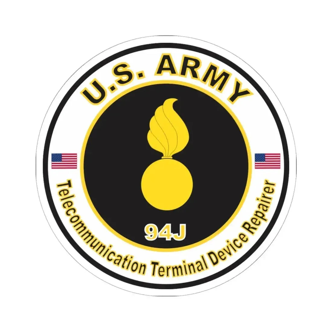 MOS 94J Telecommunications Equipment Repairer (U.S. Army) STICKER Vinyl Kiss-Cut Decal 6 Inch White - The Sticker Space
