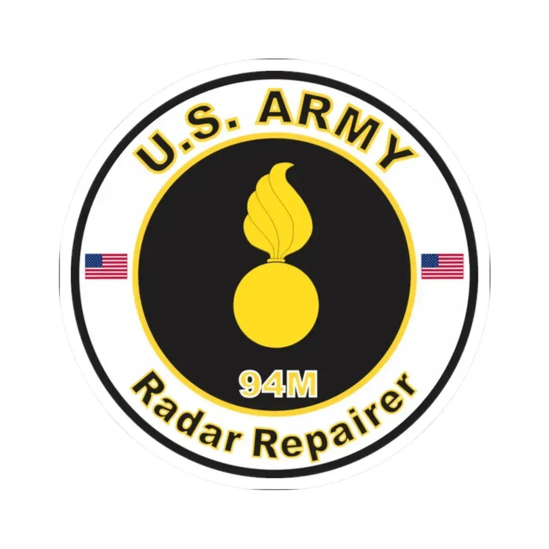 MOS 94M Radar Repairer (U.S. Army) STICKER Vinyl Kiss-Cut Decal 2 Inch White - The Sticker Space
