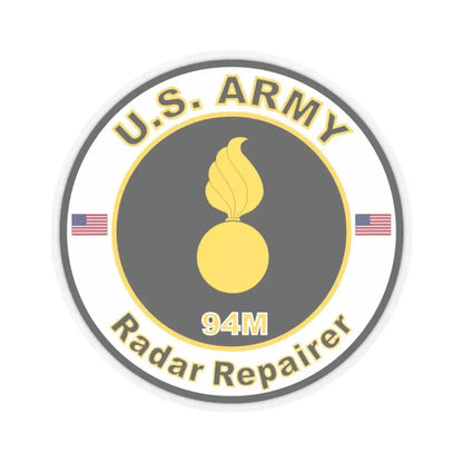 MOS 94M Radar Repairer (U.S. Army) STICKER Vinyl Kiss-Cut Decal 3 Inch Transparent - The Sticker Space