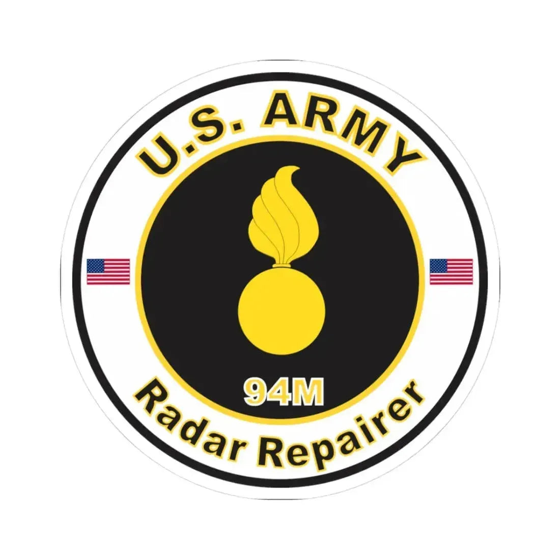 MOS 94M Radar Repairer (U.S. Army) STICKER Vinyl Kiss-Cut Decal 3 Inch White - The Sticker Space