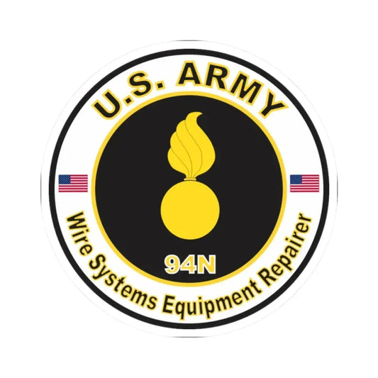 MOS 94N Wire Systems Equipment Repairer (U.S. Army) STICKER Vinyl Kiss-Cut Decal 2 Inch White - The Sticker Space