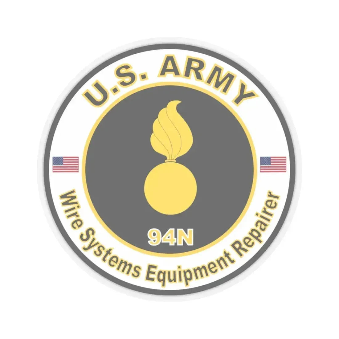 MOS 94N Wire Systems Equipment Repairer (U.S. Army) STICKER Vinyl Kiss-Cut Decal 6 Inch Transparent - The Sticker Space